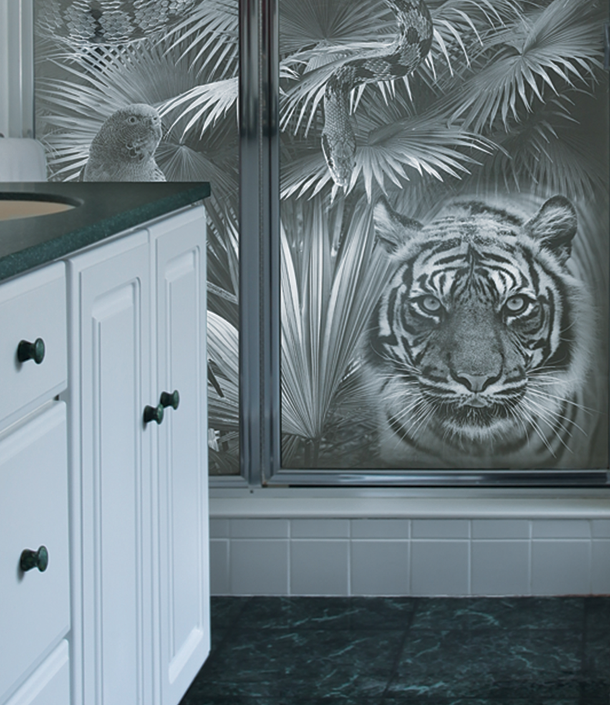 Glass Laser Engraving Laser Glass Engraved Shower Door